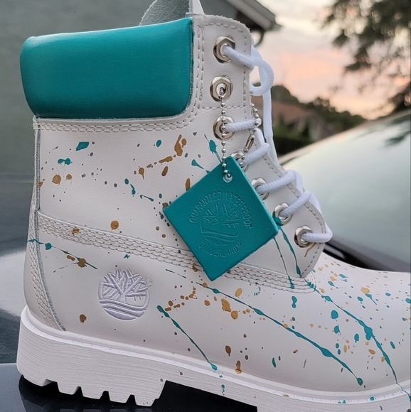 TURQUOISE GOLD SPLATTERED TIMBERLAND WATERPROOF - Picture 2 of 5